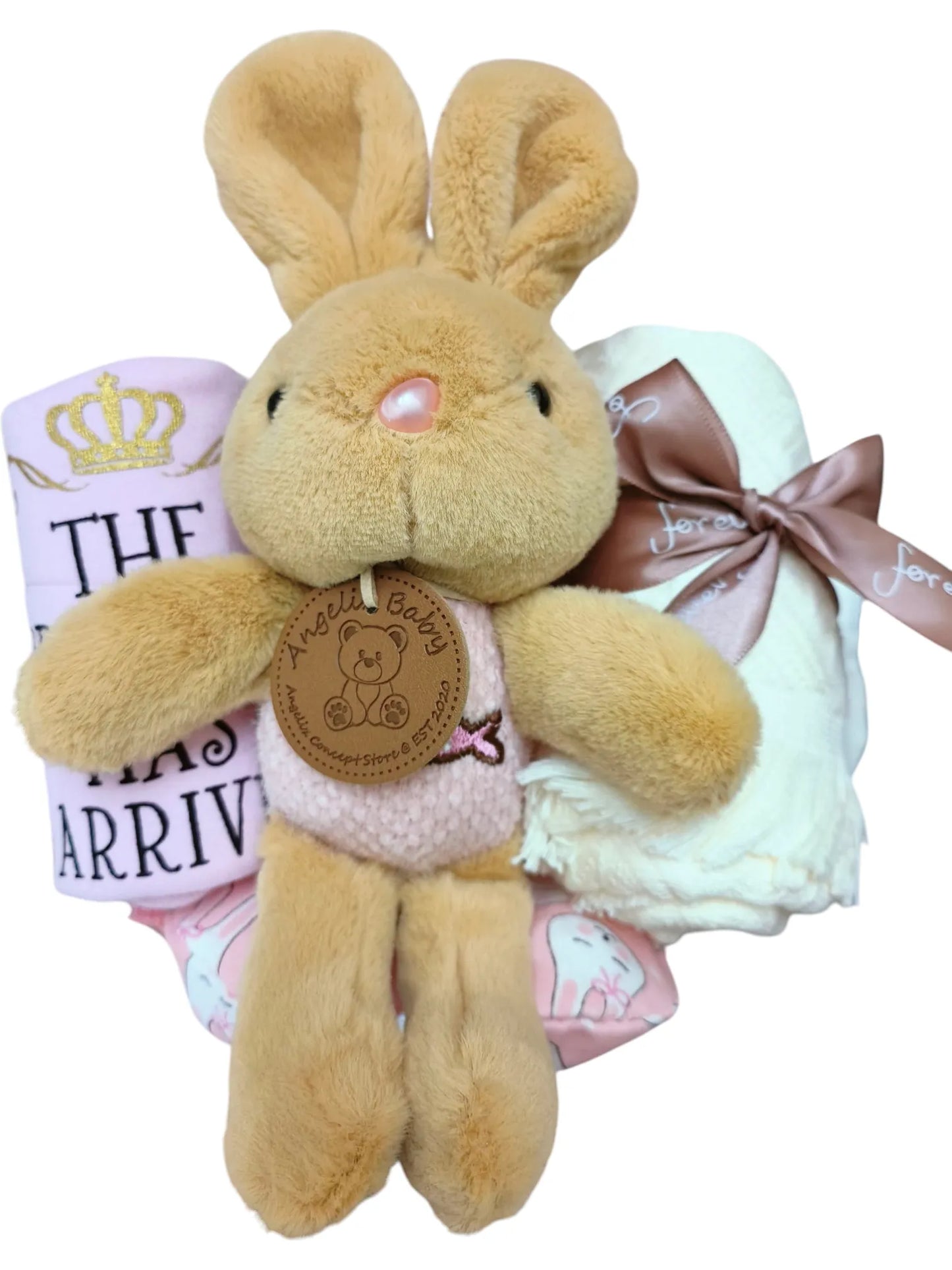 Angeliz Baby Gift Wishing Balloon Lucky Bunny Baby Hamper Set 11 Pcs - Pink
