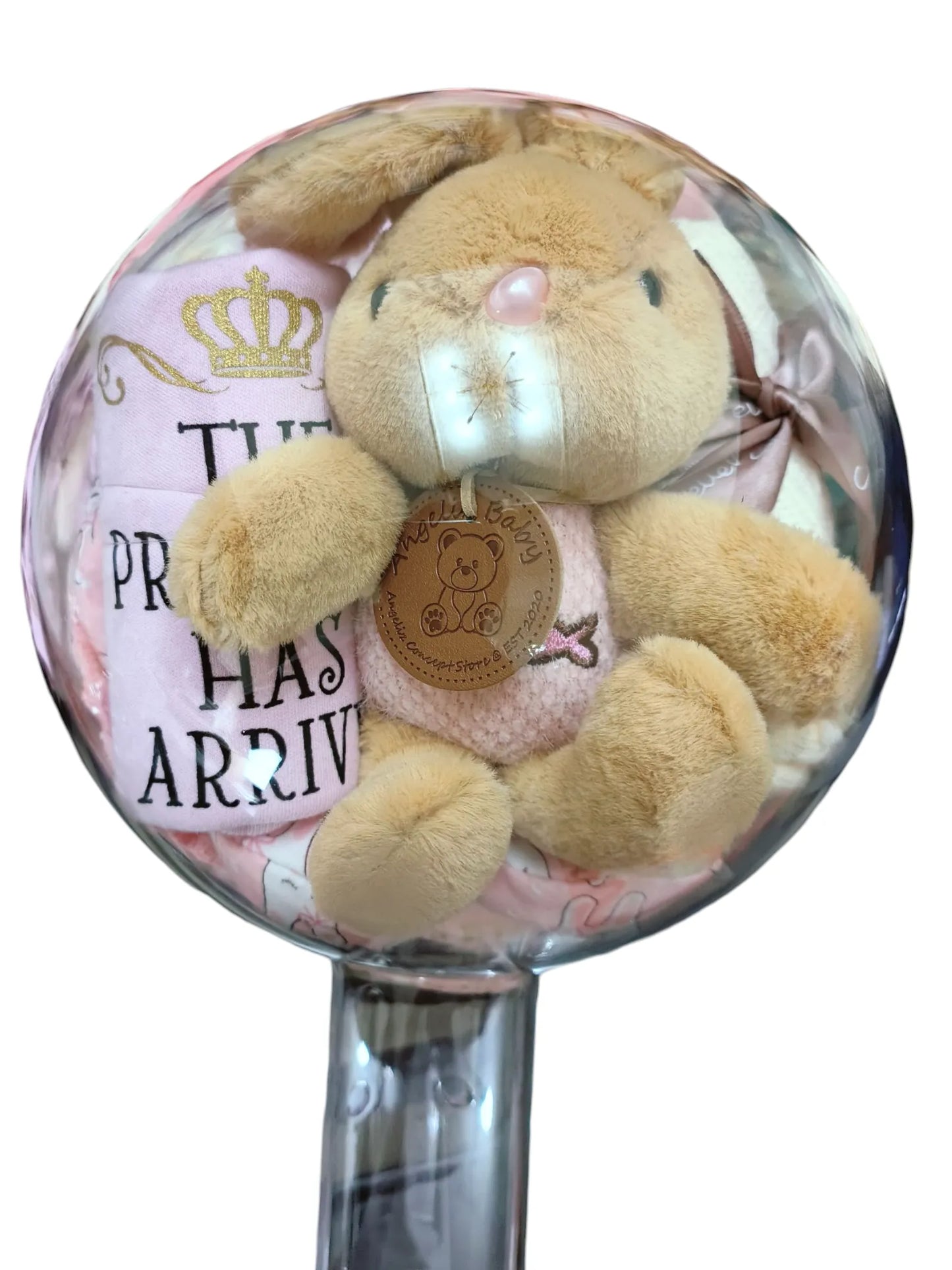 Angeliz Baby Gift Wishing Balloon Lucky Bunny Baby Hamper Set 11 Pcs - Pink