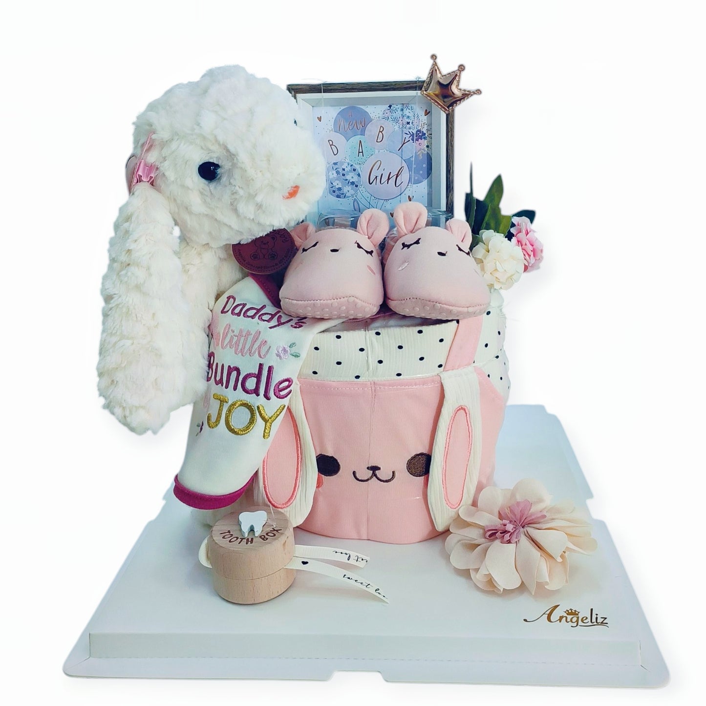 Angeliz Bunny Friend Outing Baby Hamper Set 11 Pcs- Pink