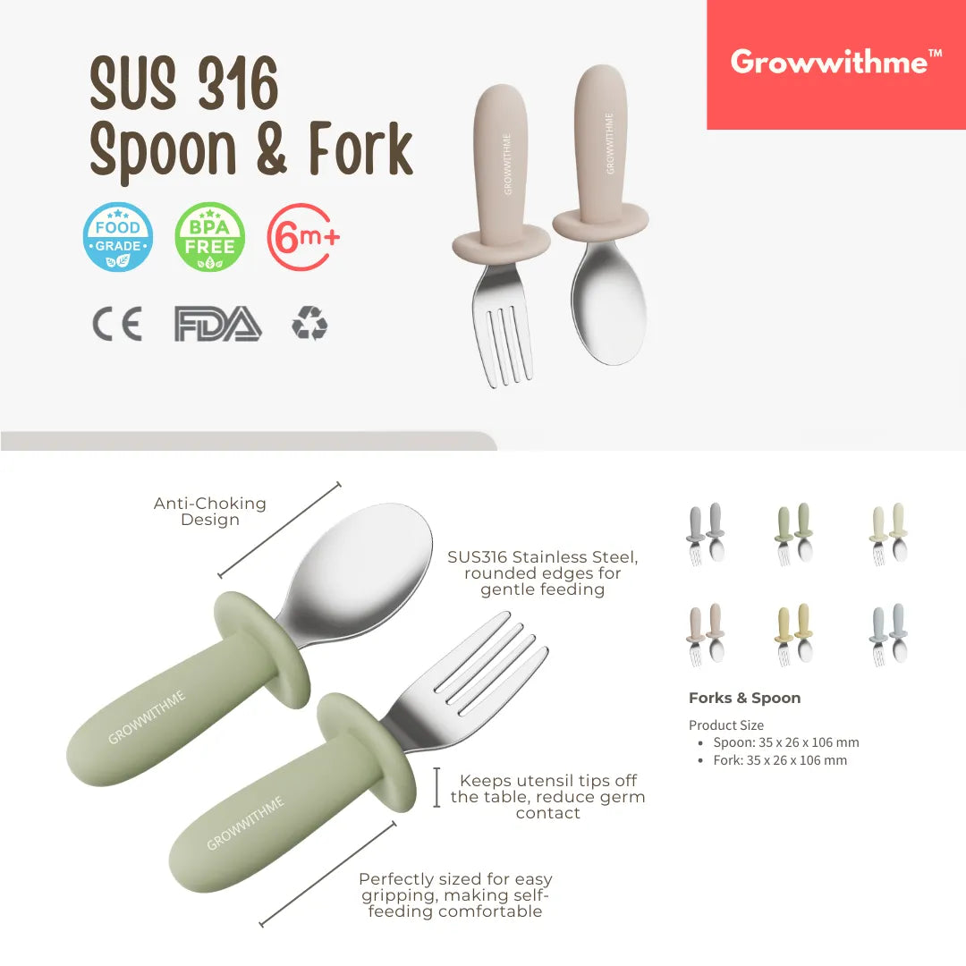 Growwithme™ SUS316 Fork & Spoon