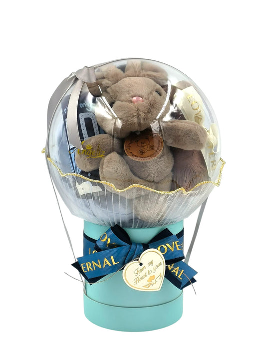 Angeliz Baby Gift Wishing Balloon Lucky Bunny Baby Hamper Set 11 Pcs -  Blue