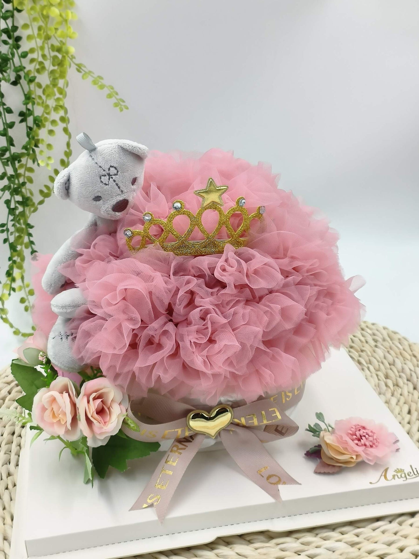 Angeliz Baby Girl Party Tutu First Birthday Flower Girl Set (9pcs)