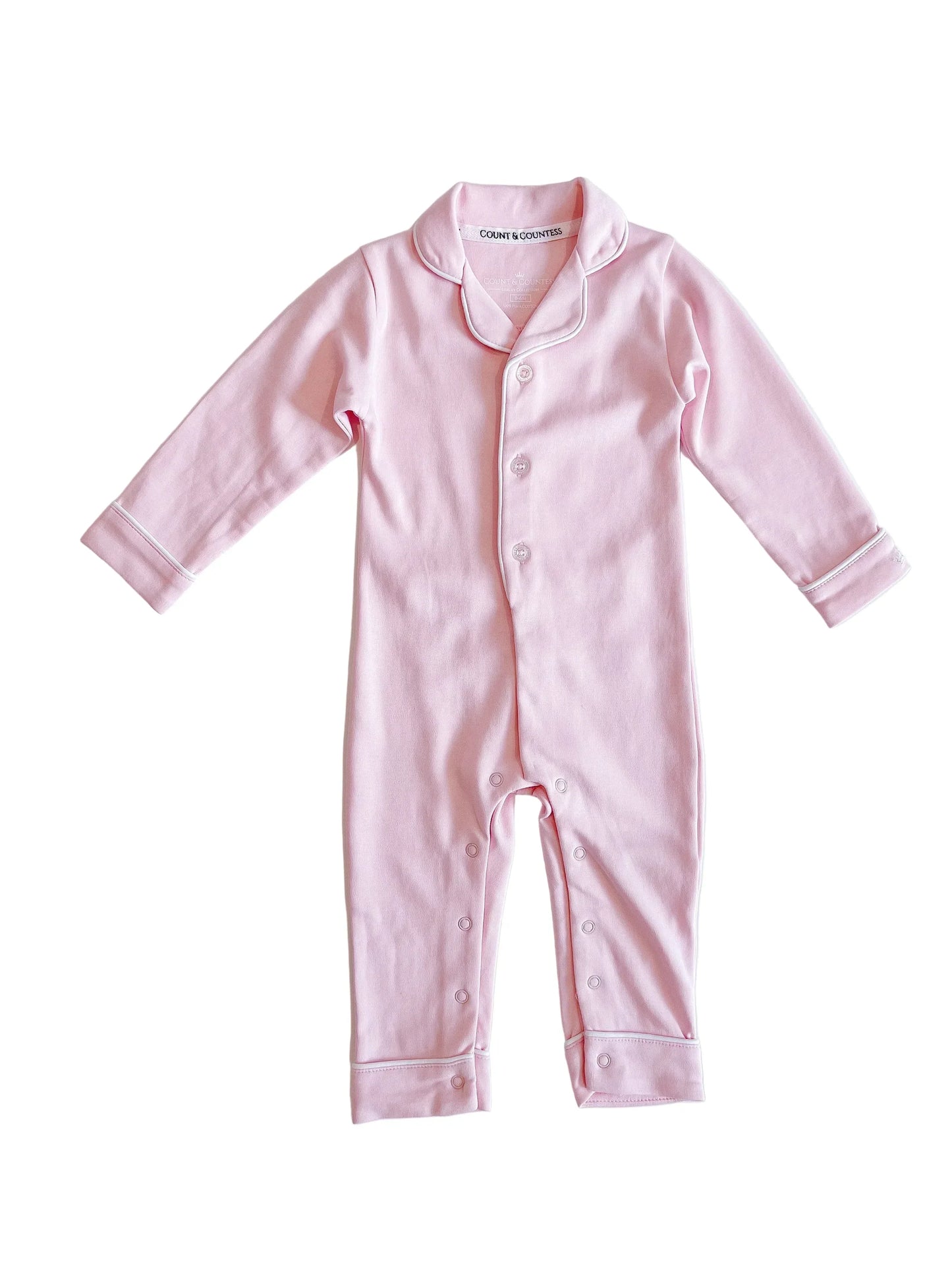 Baby Pima Romper Sleepsuit in Ballet Pink