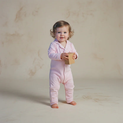 Baby Pima Romper Sleepsuit in Ballet Pink