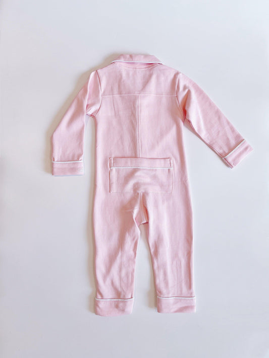 Baby Pima Romper Sleepsuit in Ballet Pink