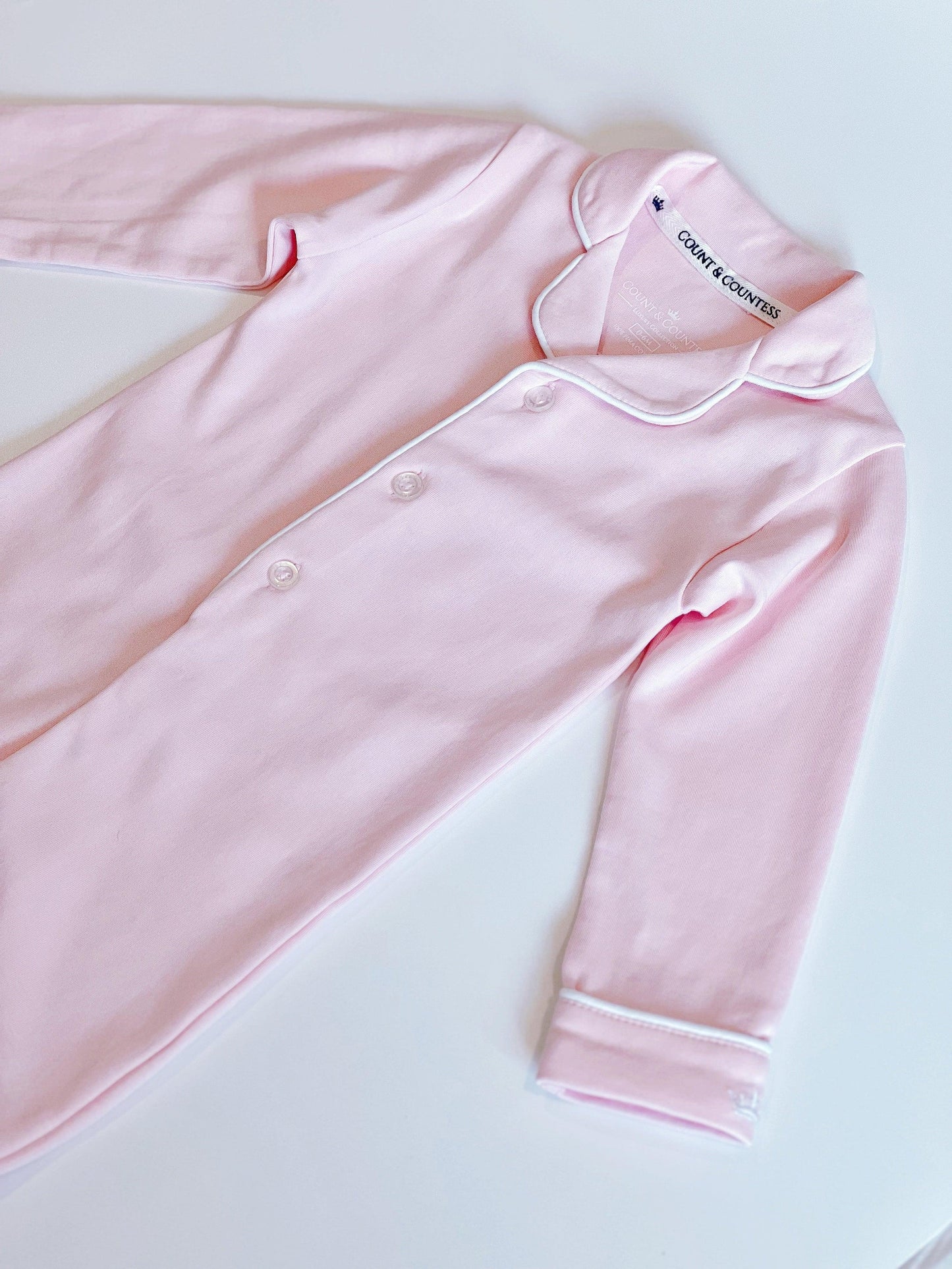 Baby Pima Romper Sleepsuit in Ballet Pink