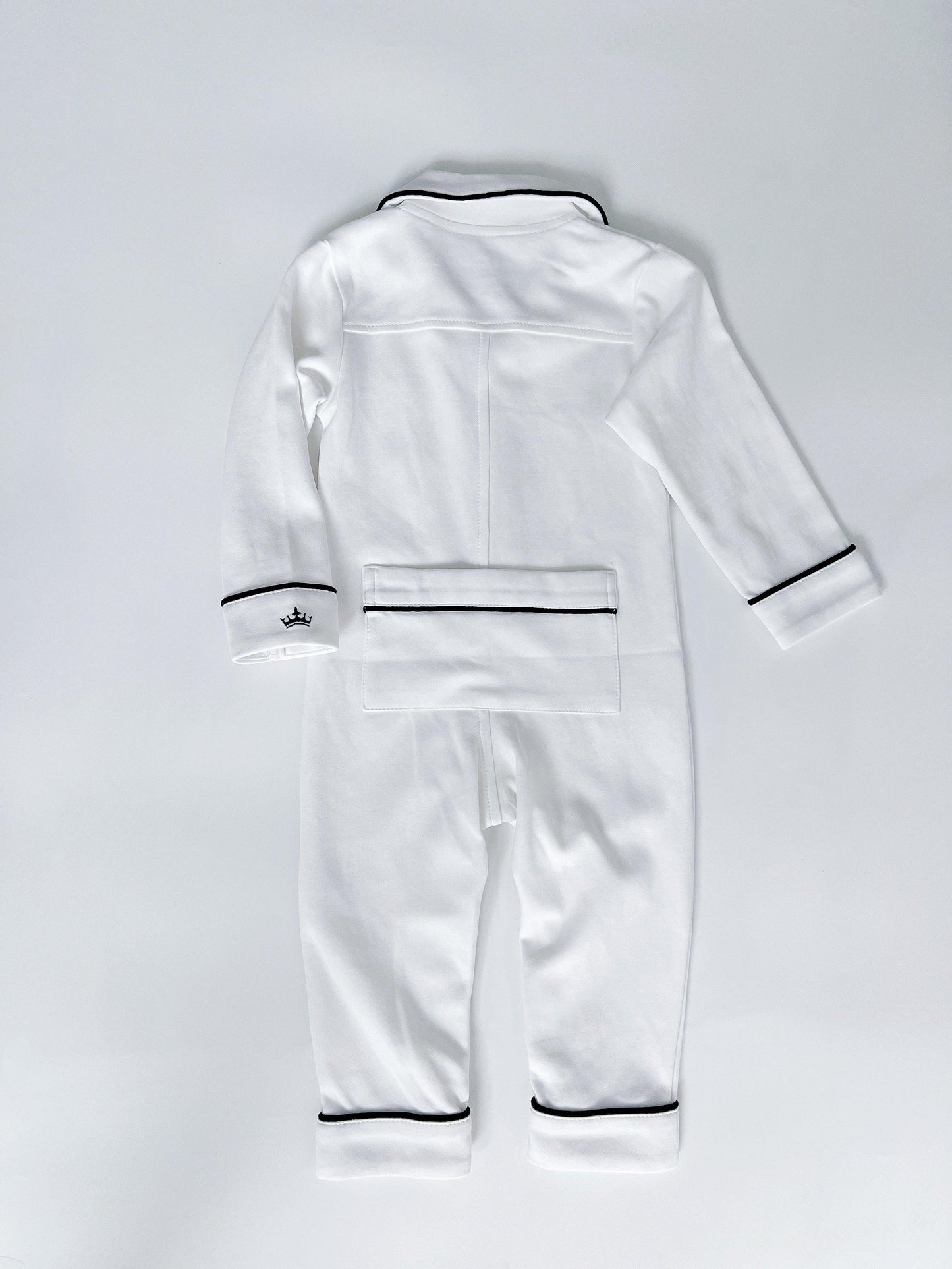 Baby Pima Romper Sleepsuit in Classic White