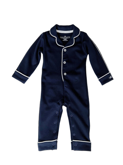 Baby Pima Romper Sleepsuit in Urban Navy