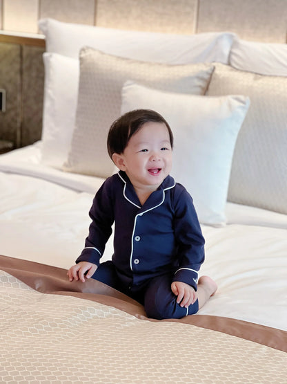 Baby Pima Romper Sleepsuit in Urban Navy