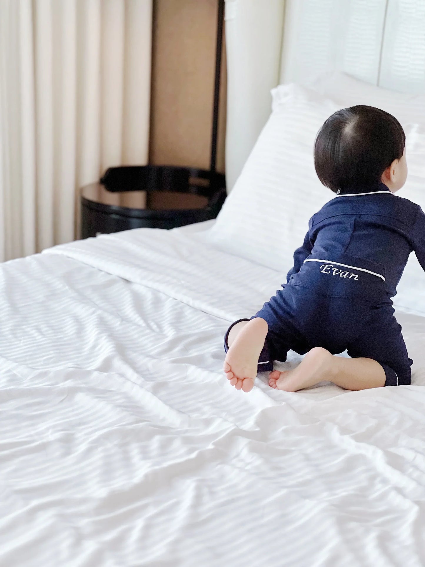 Baby Pima Romper Sleepsuit in Urban Navy