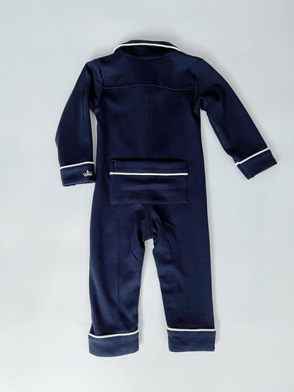 Baby Pima Romper Sleepsuit in Urban Navy
