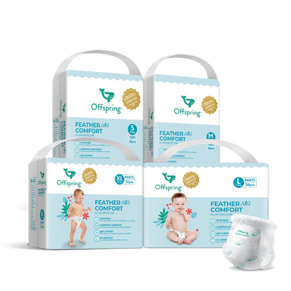 Offspring® FeatherAir Comfort Diapers - 4 Packs Bundle
