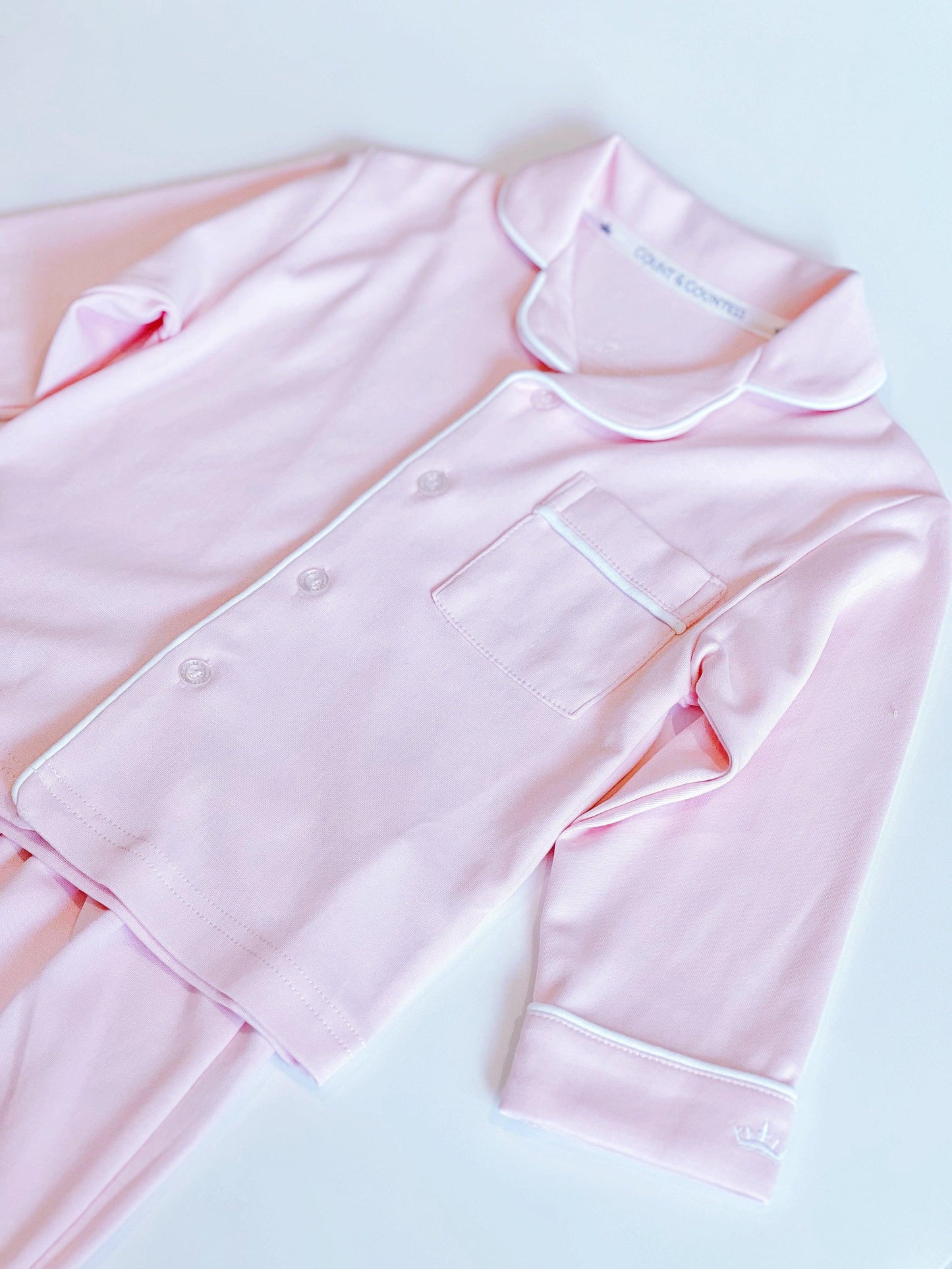 Kids Pima Loungewear Pyjamas in Ballet Pink