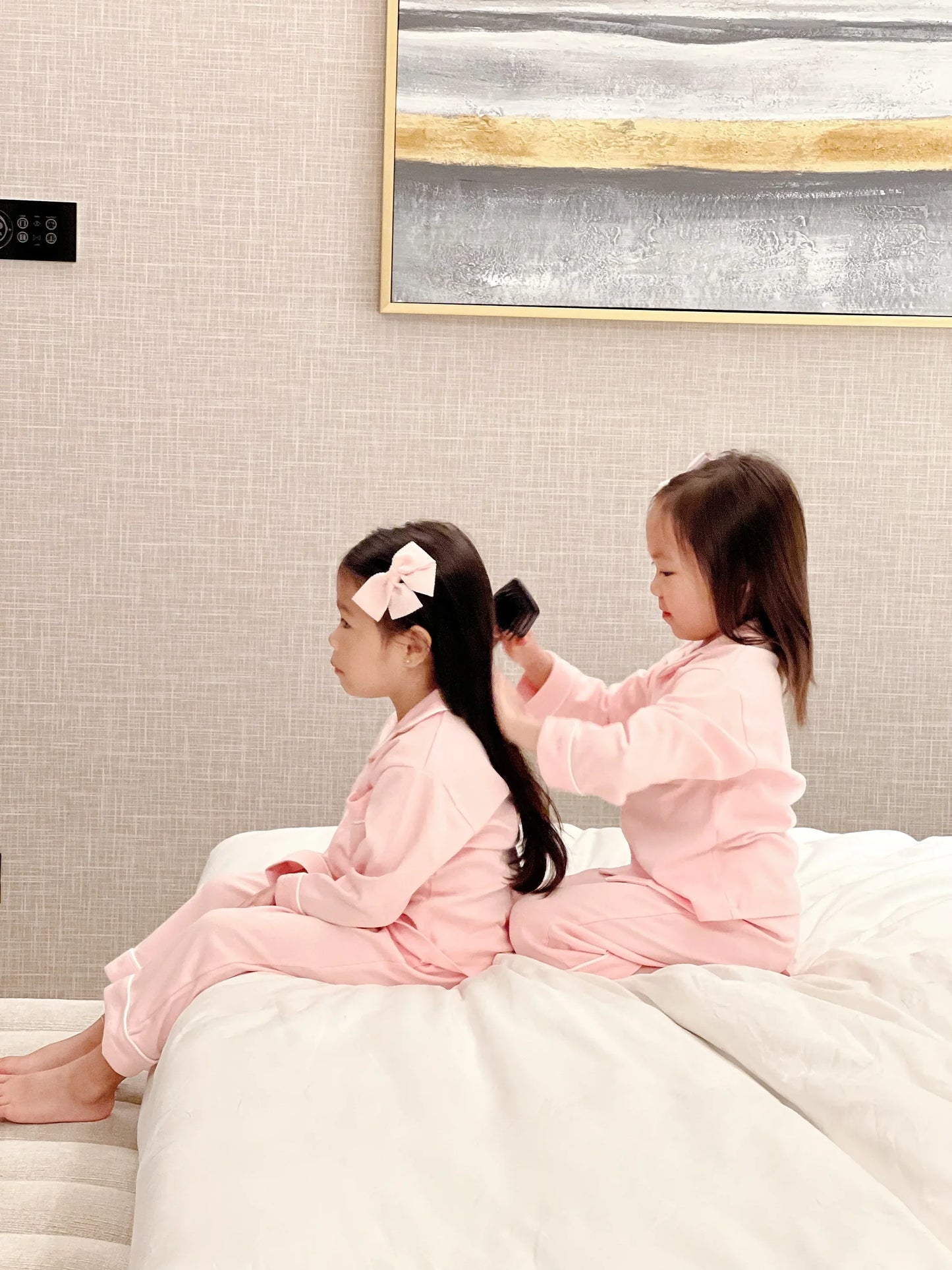Kids Pima Loungewear Pyjamas in Ballet Pink