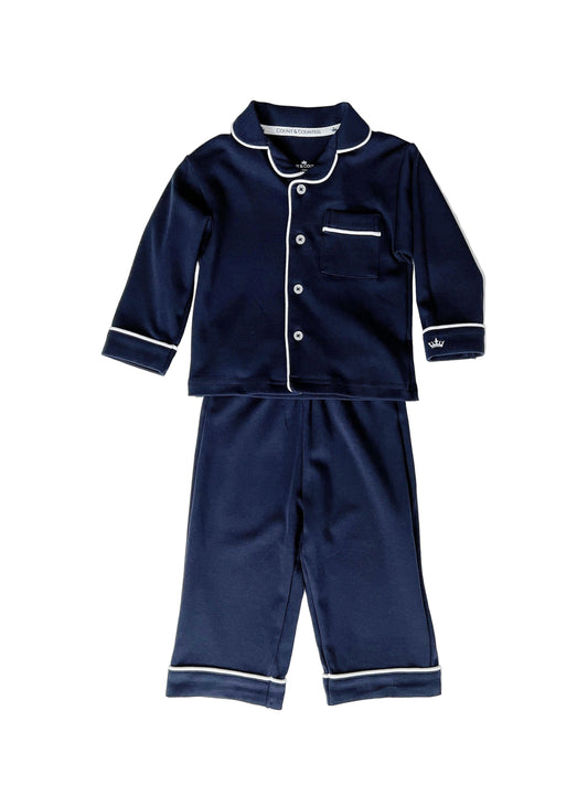 Kids Pima Loungewear Pyjamas in Urban Navy